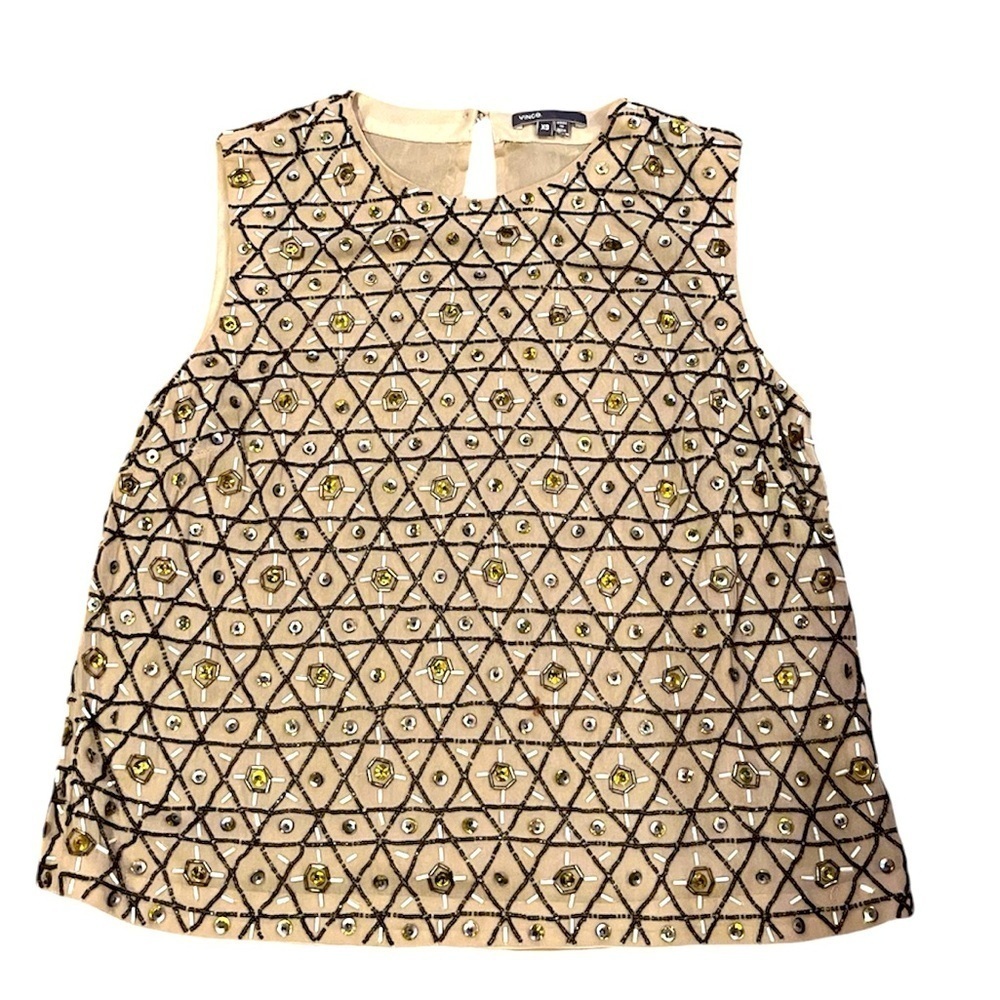 Vince Beaded Tank Top Size XS